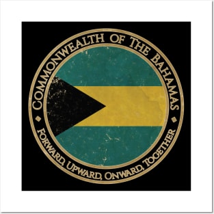 Vintage Commonwealth of The Bahamas USA North America United States Flag Posters and Art